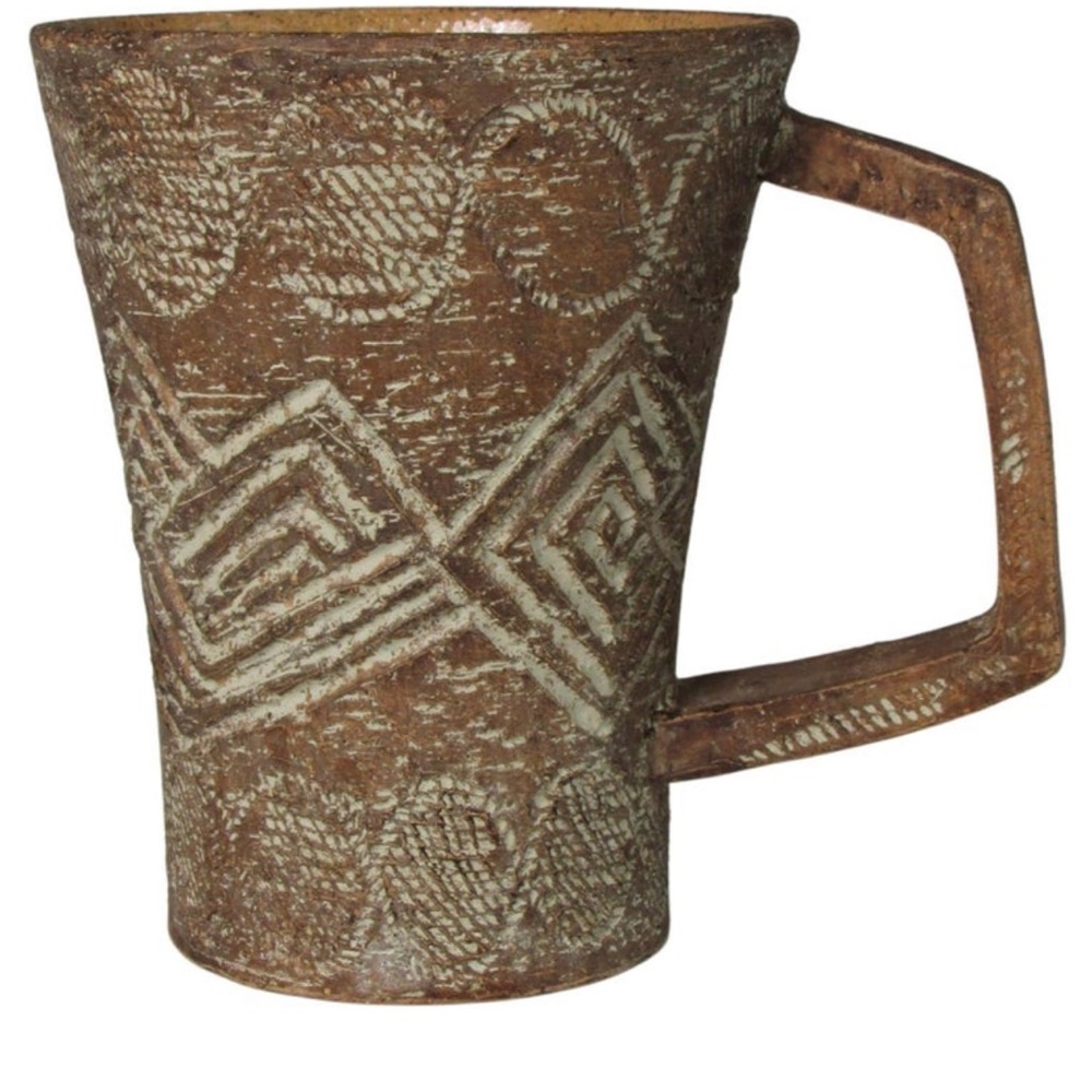 Italian Vintage Sgraffito Redware Pottery pitcher RARE FIND signed and numbered